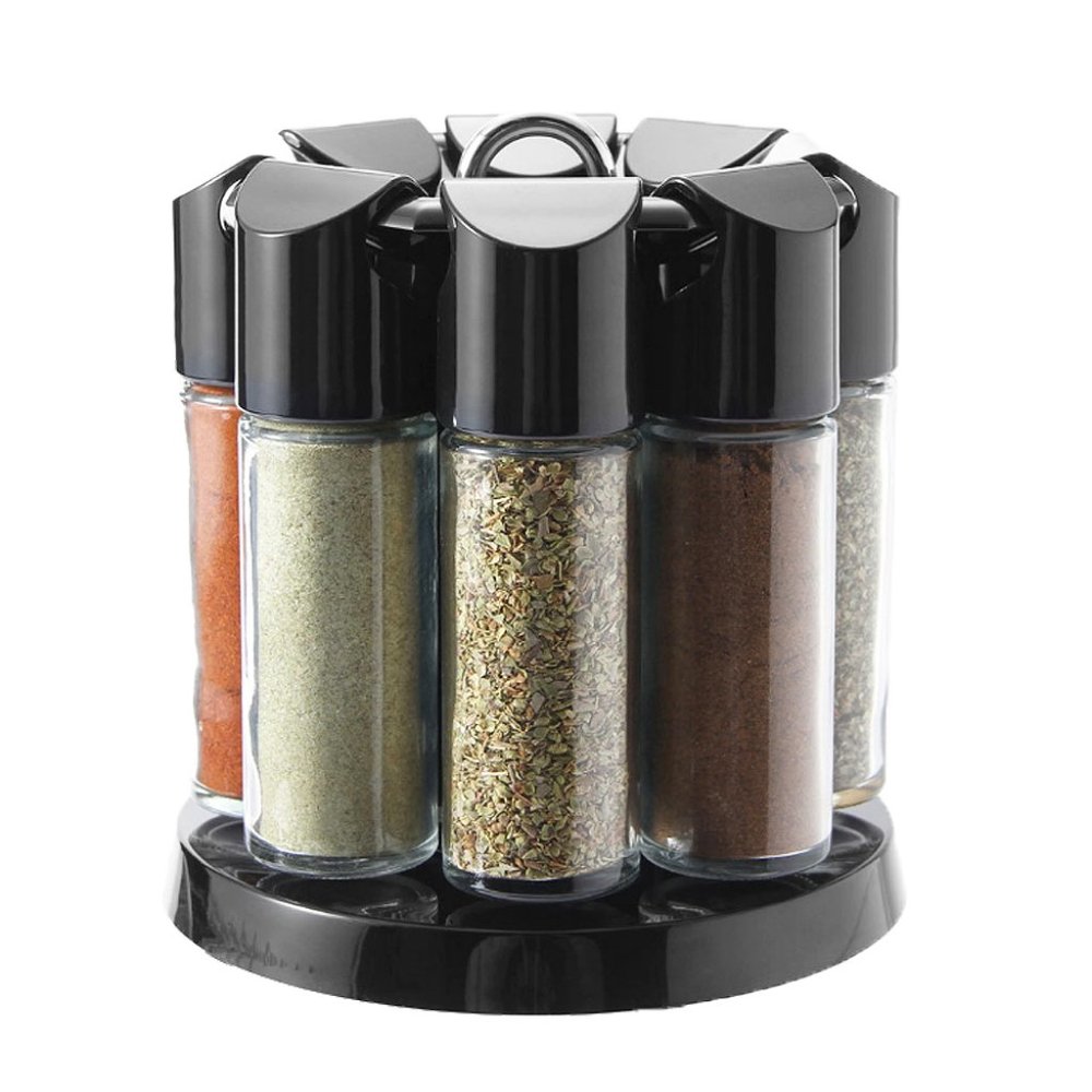 Rotating Spice Rack Carousel 8 Jars Storage